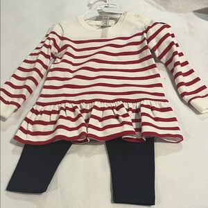 Ralph Lauren Red and White Striped Kids Matching Set